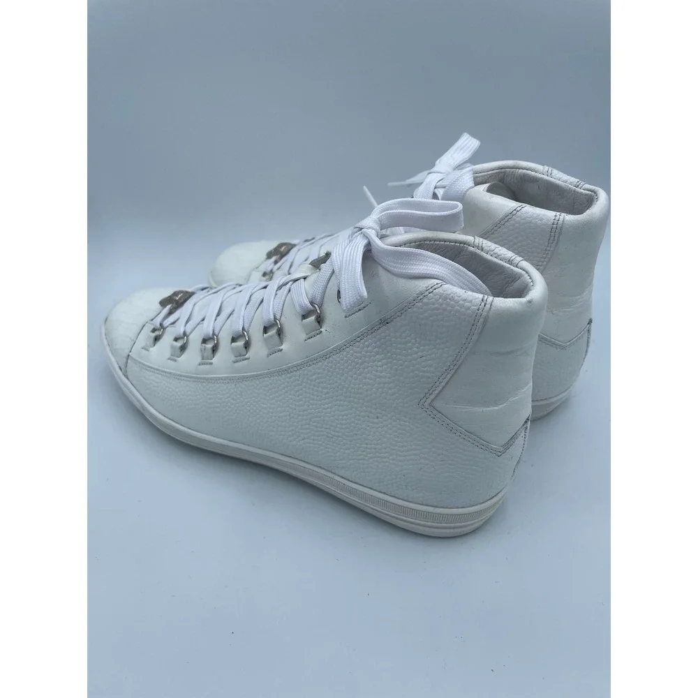 Belvedere Angelo White Crocodile Calf Leather High‎ Top Sneakers Mens 8 33683