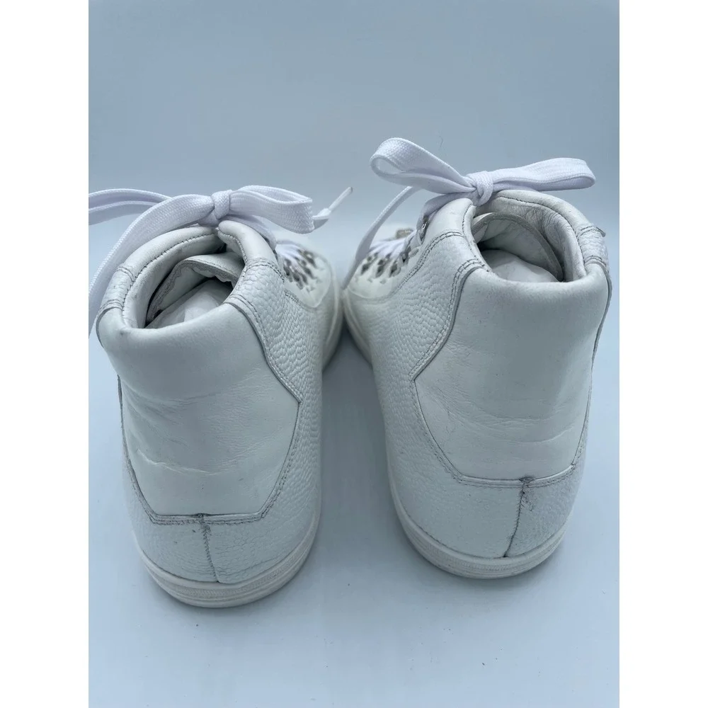 Belvedere Angelo White Crocodile Calf Leather High‎ Top Sneakers Mens 8 33683