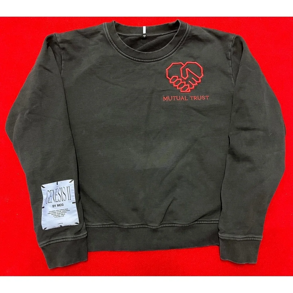 Alexander McQueen Genesis II Mutual Trust Graphic Sweatshirt Men's Olive Green M