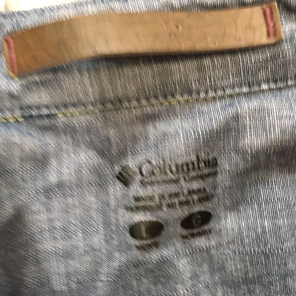 Columbia Mens L Button Up Shirt Yellow Gray Plaid‎ Short Sleeve Pockets