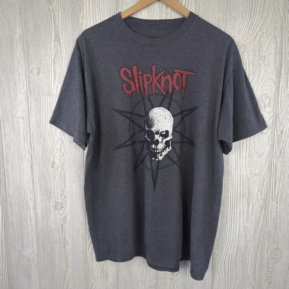 Vintage Slipknot Men's Large Grey Short Sleeve The Gray Chapter T-Shirt Skull