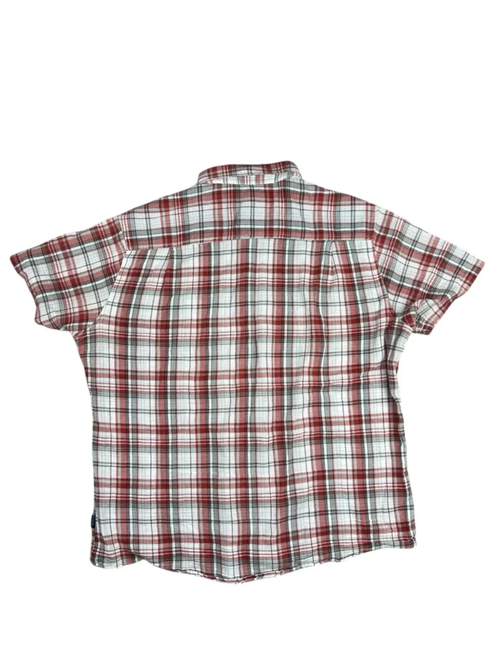Kuhl Shirt Mens XL Red Gray Plaid Button Up Trail Hiking Outdoors Organic Cotton