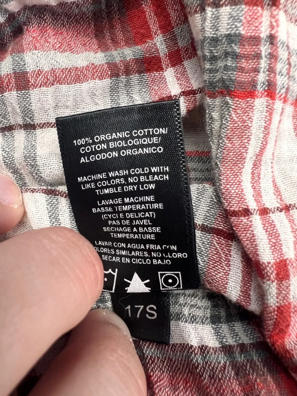 Kuhl Shirt Mens XL Red Gray Plaid Button Up Trail Hiking Outdoors Organic Cotton