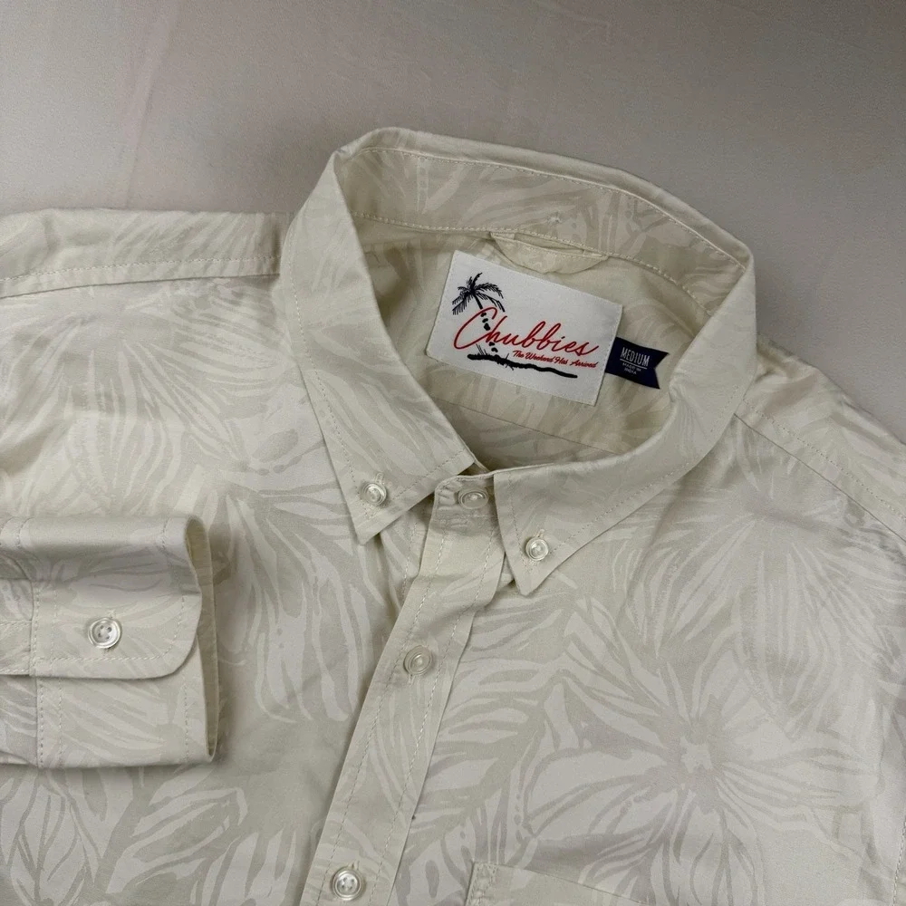 Chubbies Shirt Mens Medium Floral long Sleeve Button Downthe Weekend Has Arrived
