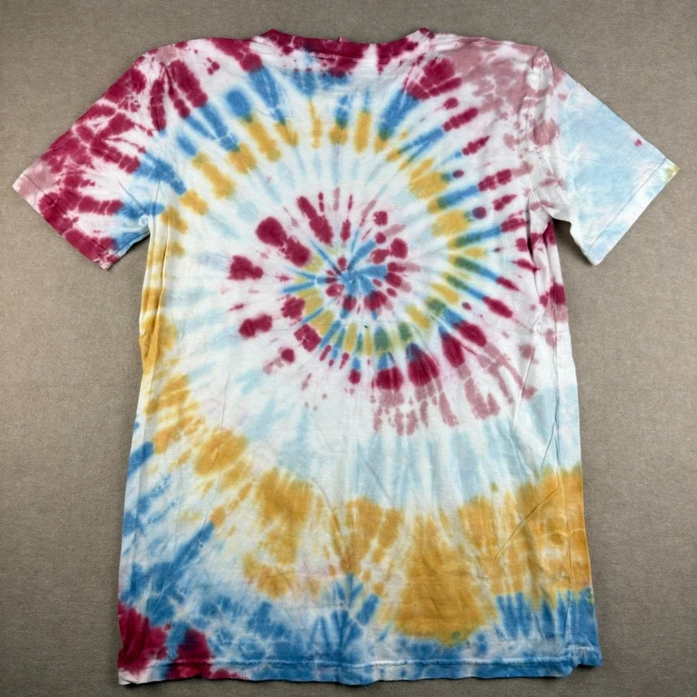 Tie Dye T Shirt Mens Medium Multicolor Spiral Graphic Short Sleeve Tee‎