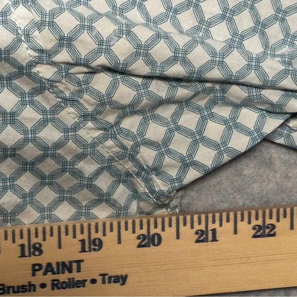 Wrangler Competition‎ Pearl Snap Men's White and Blue Geometric Shirt