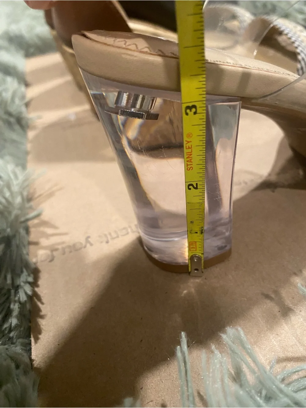 Nordstrom Clear-Strap Nude Block Heel Mule