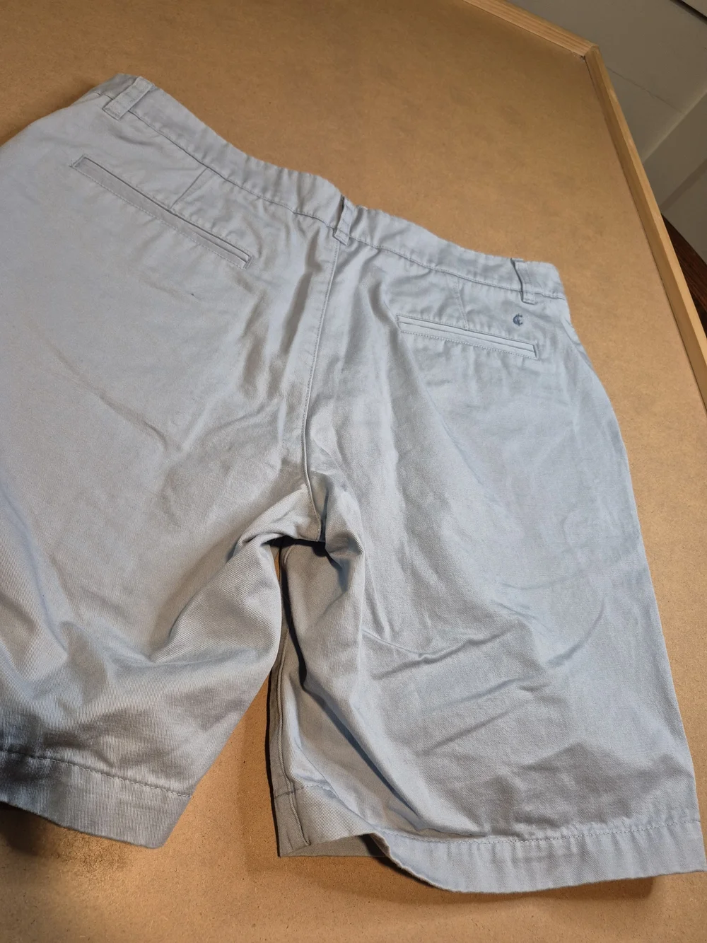 Criquet Light Blue Flat-Front Chino Shorts 4554