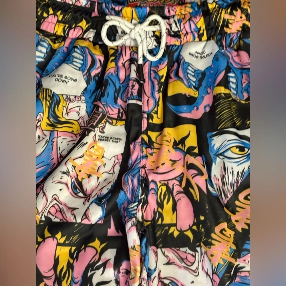 New comic pattern fresh print by Tokyo drill Soft, active gym jogger sweatpants
