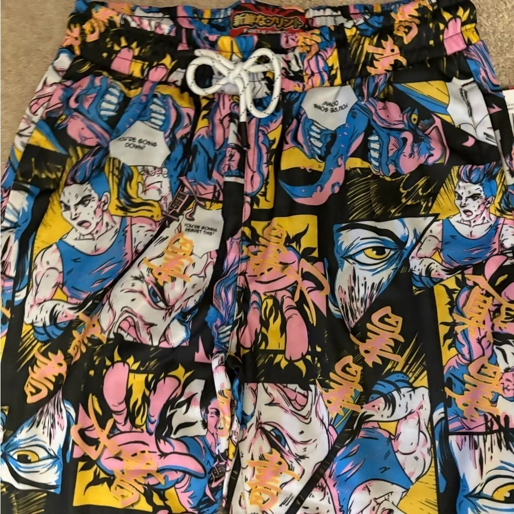 New comic pattern fresh print by Tokyo drill Soft, active gym jogger sweatpants