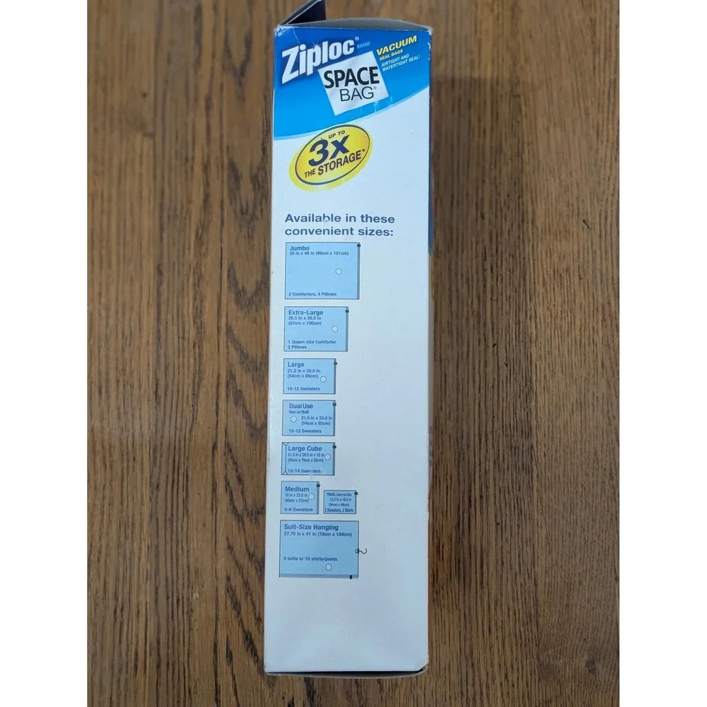 Ziploc Space Bag Combo 6 Pack Vacuum Seal‎ Storage Bags Travel Medium Large XL