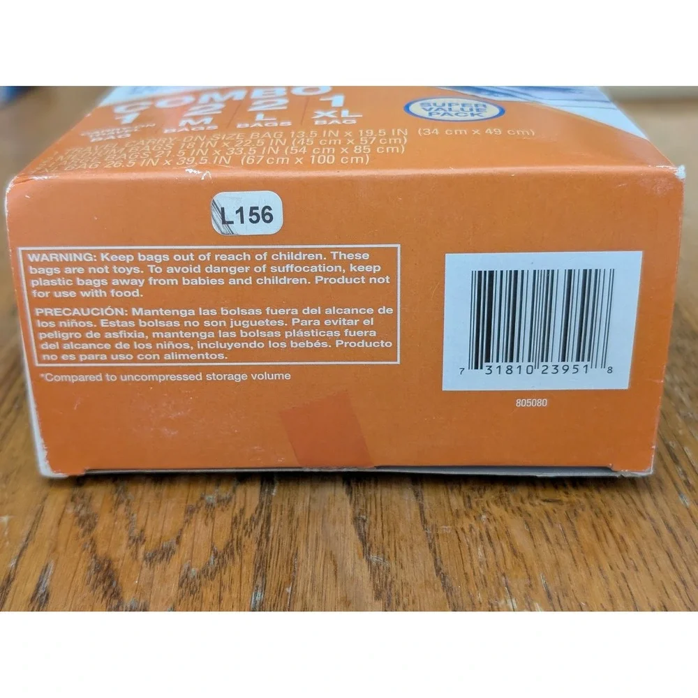 Ziploc Space Bag Combo 6 Pack Vacuum Seal‎ Storage Bags Travel Medium Large XL