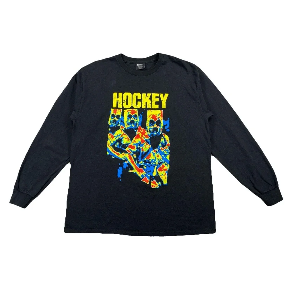 Hockey‎ Skateboards Bag Heads T-Shirt Long Sleeve Black Men's Large