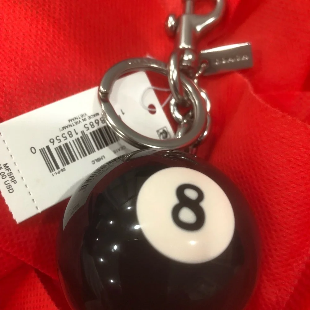 Coach Eight ball bag charm/keychain