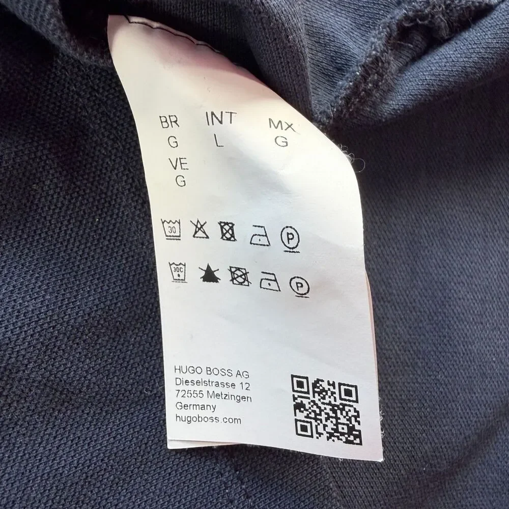 Hugo Boss Polo Shirt Mens Large Navy Regular Fit Cotton Short Sleeve