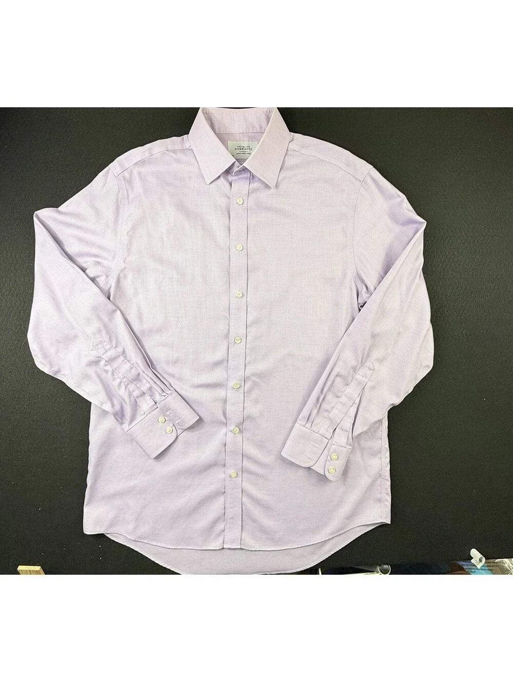 Charles Tyrwhitt Men's Classic Fit Purple Non-Iron Dress Shirt 16/35