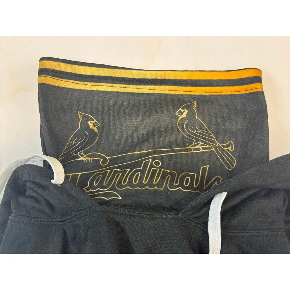 Zootop Bear St Louis Cardinals MLB Hoodie Black Gold Flip Flop 3 Mens Medium