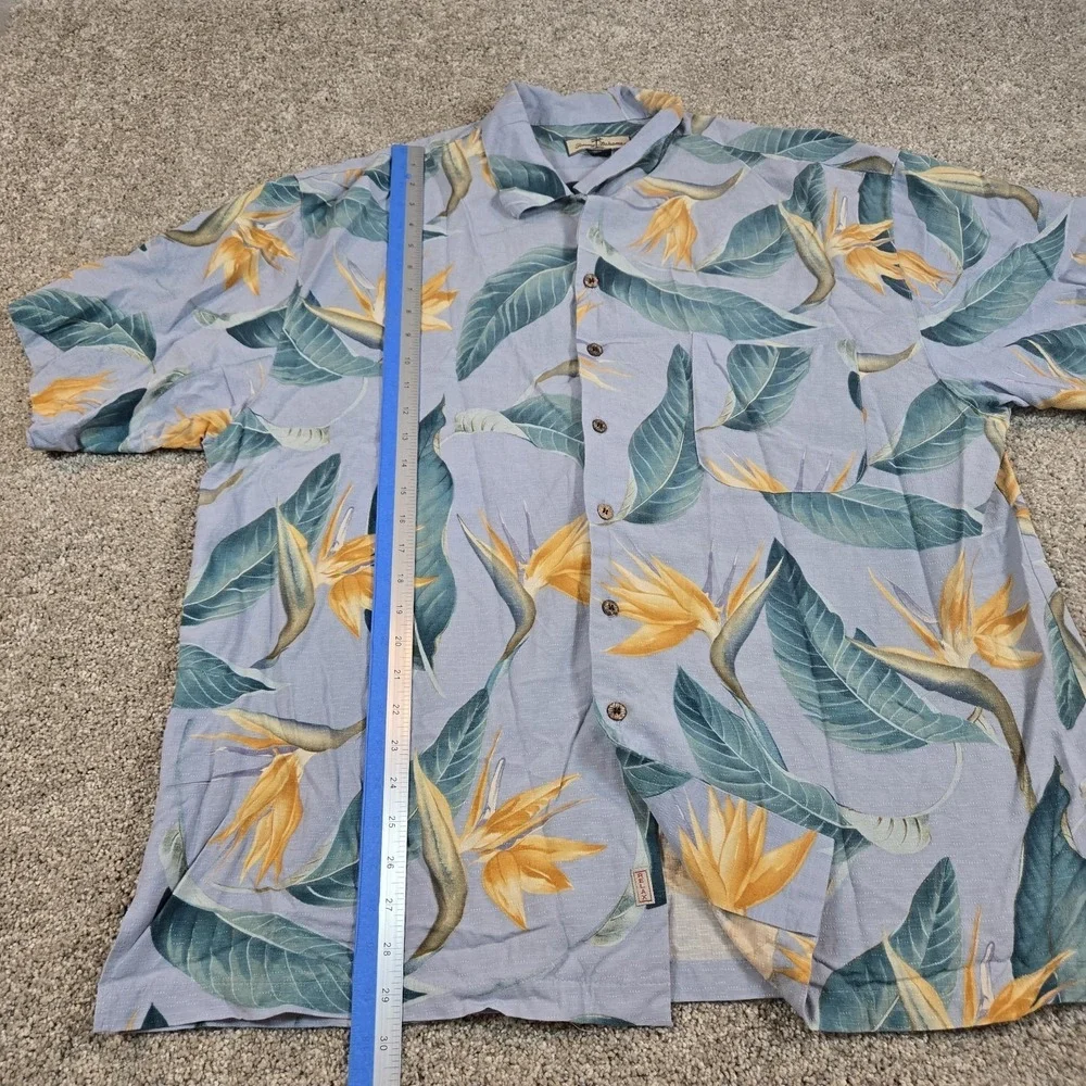 Vintage Tommy Bahama Relax Shirt Mens 3XL 100% Silk Hawaiian Beach Floral Button