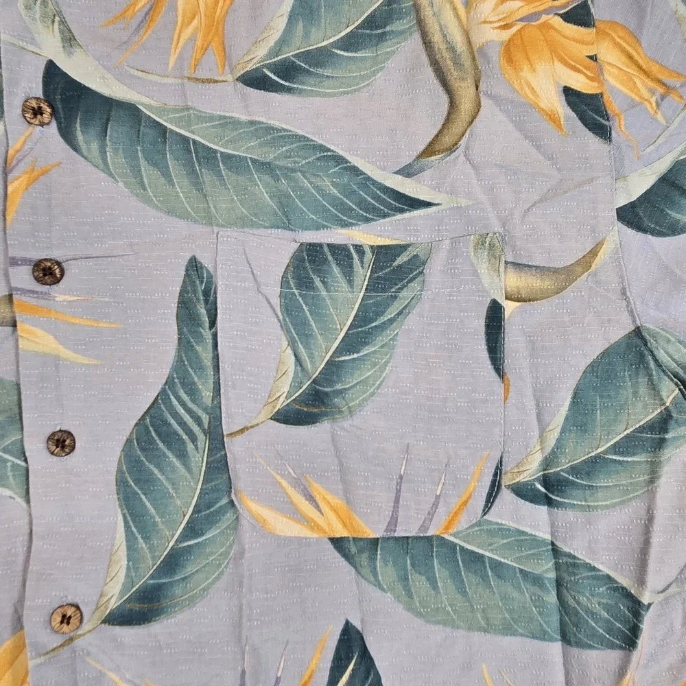 Vintage Tommy Bahama Relax Shirt Mens 3XL 100% Silk Hawaiian Beach Floral Button