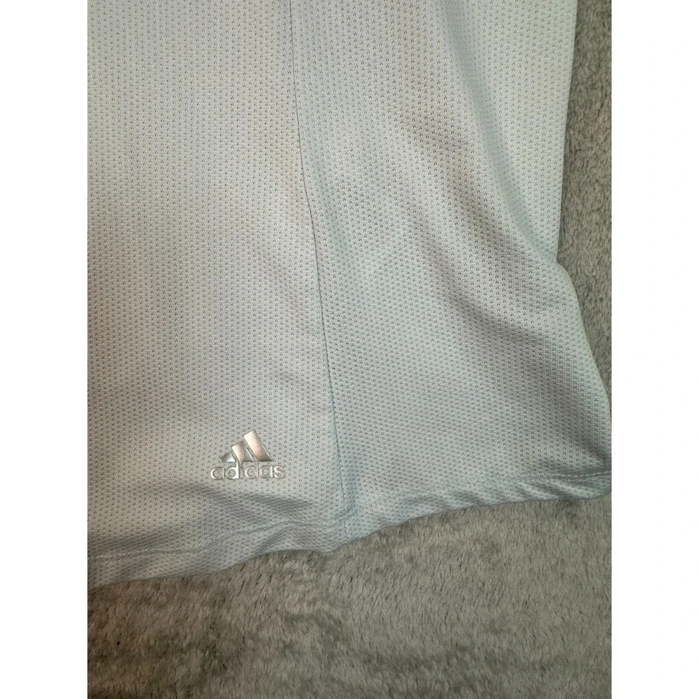 Adidas Golf Polo Shirt Men’s 2XL Light Blue Quarter Zip Performance Stretch