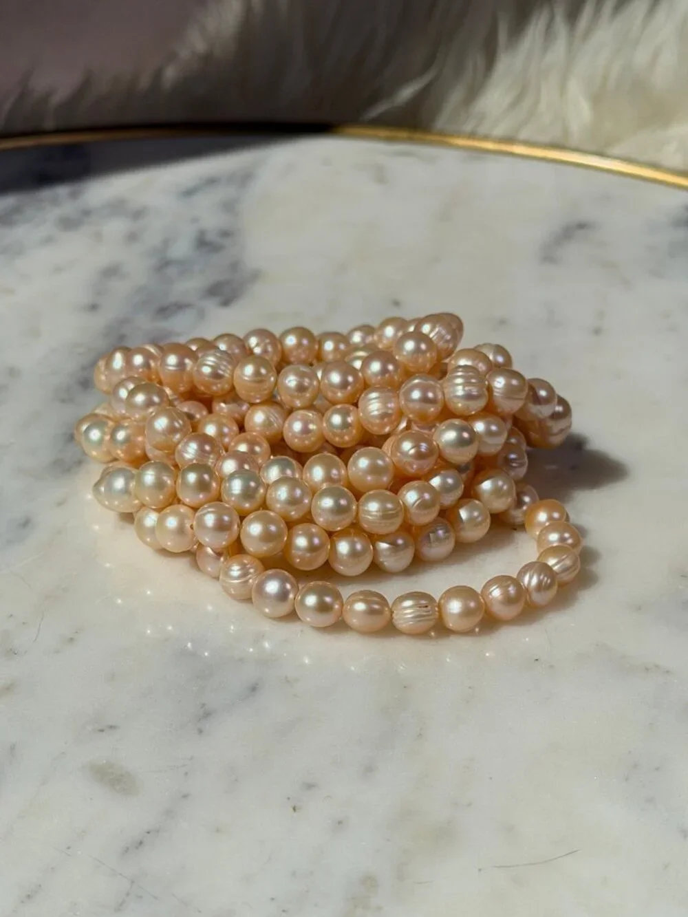 Freshwater Pearl Beaded Bracelet (Bead Size: 8mm–9mm)