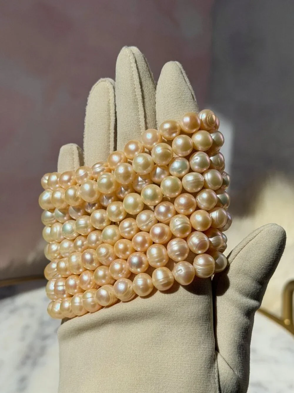 Freshwater Pearl Beaded Bracelet (Bead Size: 8mm–9mm)