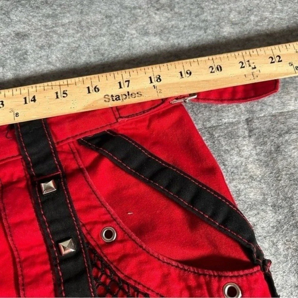 Tripp NYC Pants Mens Large Red Y2K Baggy Cyber Mall Goth Emo Skulls Grunge 2000s
