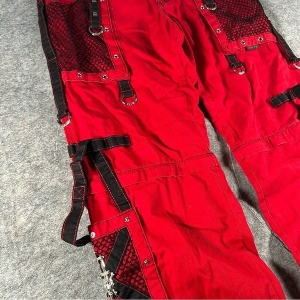 Tripp NYC Pants Mens Large Red Y2K Baggy Cyber Mall Goth Emo Skulls Grunge 2000s