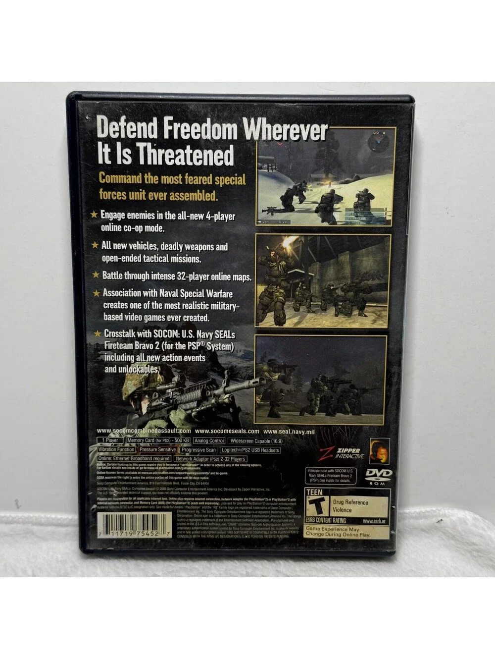 SOCOM U.S. Navy SEALs Combined Assault PS2 Complete CIB PlayStation 2