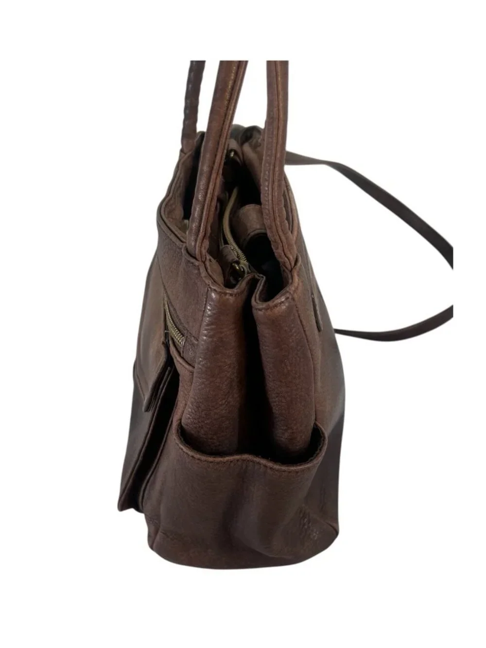 Vintage Fossil 1954 Pebbled Black Leather Crossbody Bag 75082