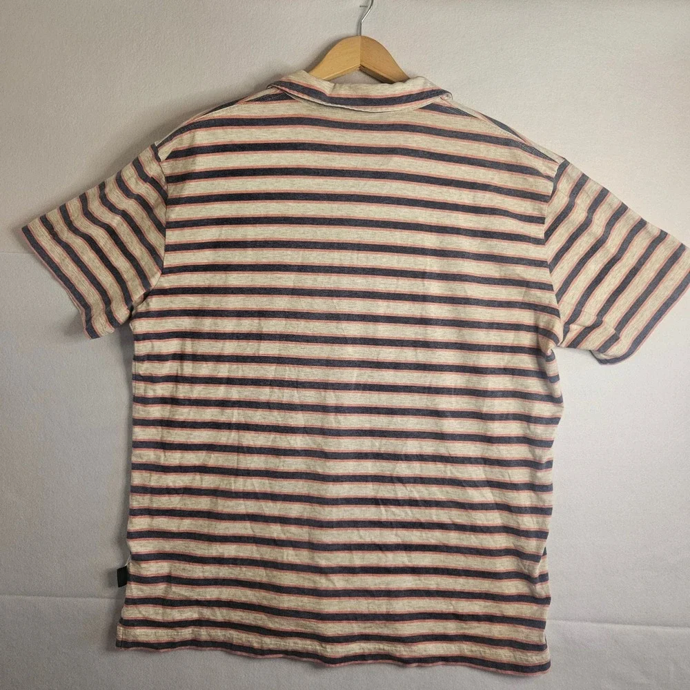 Patagonia Mens Organic Cotton Striped‎ Polo Shirt XL Blue Pink STY52776 SP18