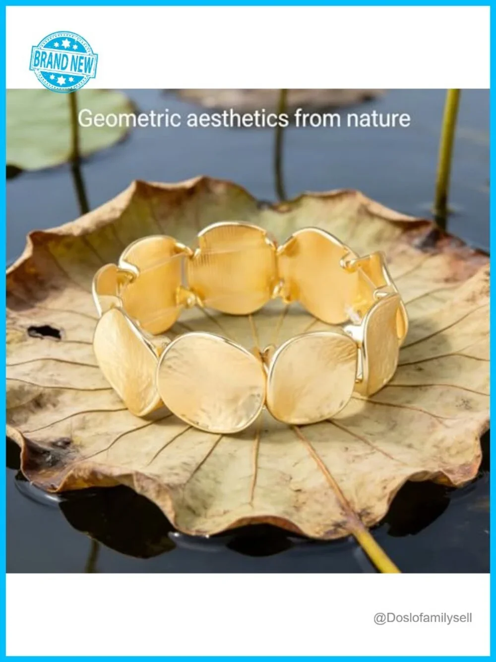 Chunky Hammered Gold Bracelet Vintage Dainty Stretch Bracelet