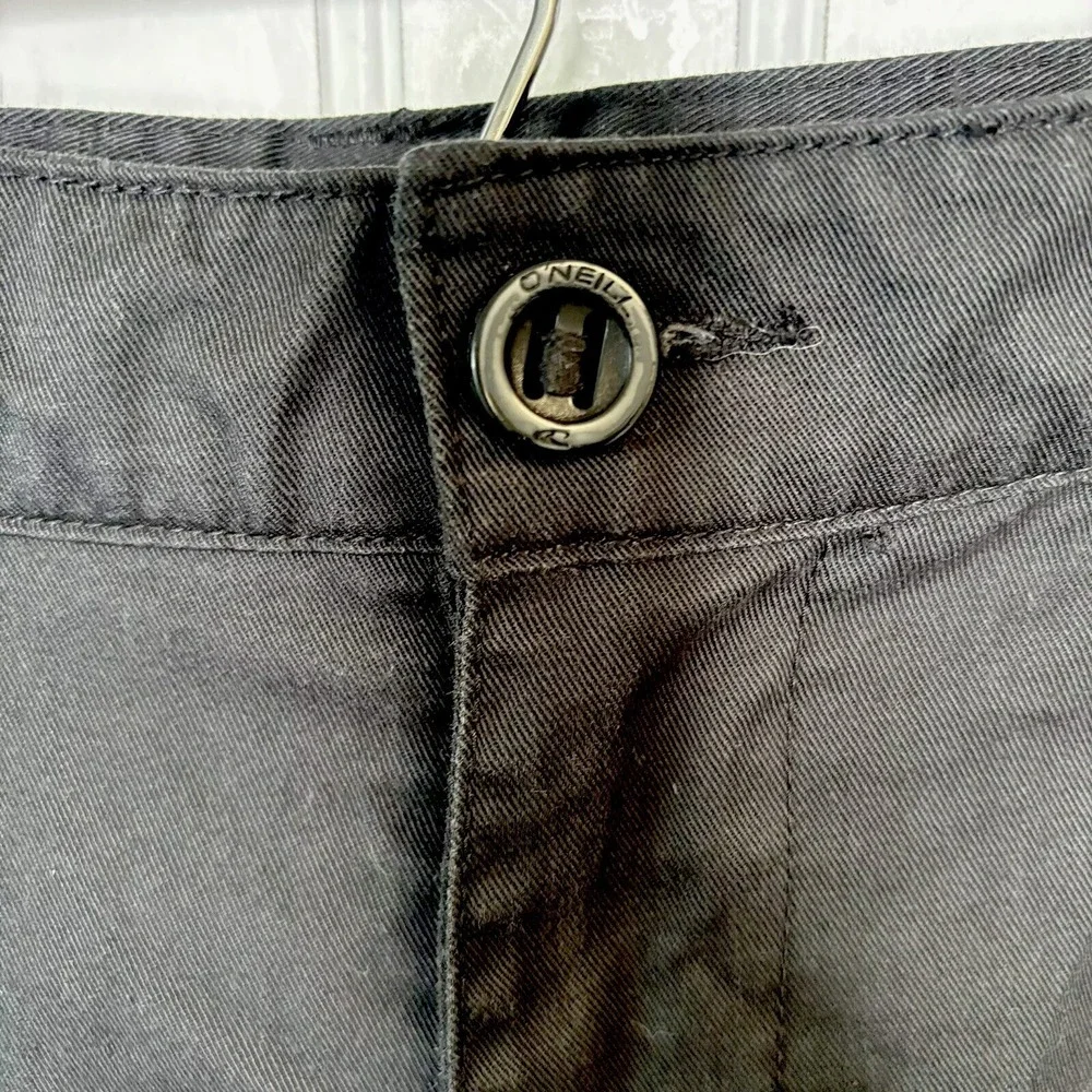 O'Neill Relax‎ Fit Mens 40 Golf Athleisure Chino Flat Front Pockets Black Shorts