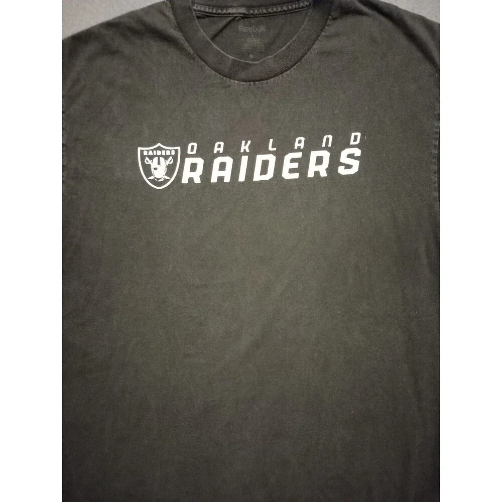 Oakland RAIDERS Reebok Black Short Sleeve T-shirt Mens Large