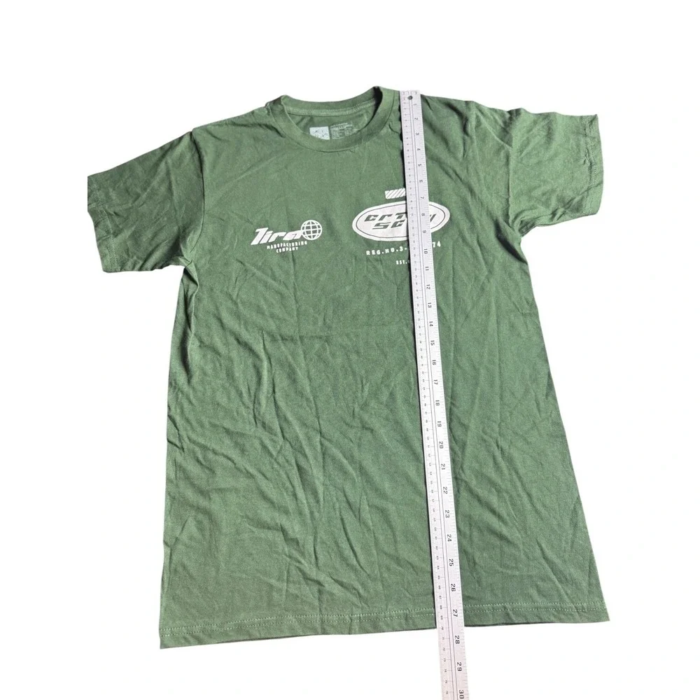 Kira Lira Manufacturing Company Graphic T-Shirt Green Mens Small Streetwear Tee