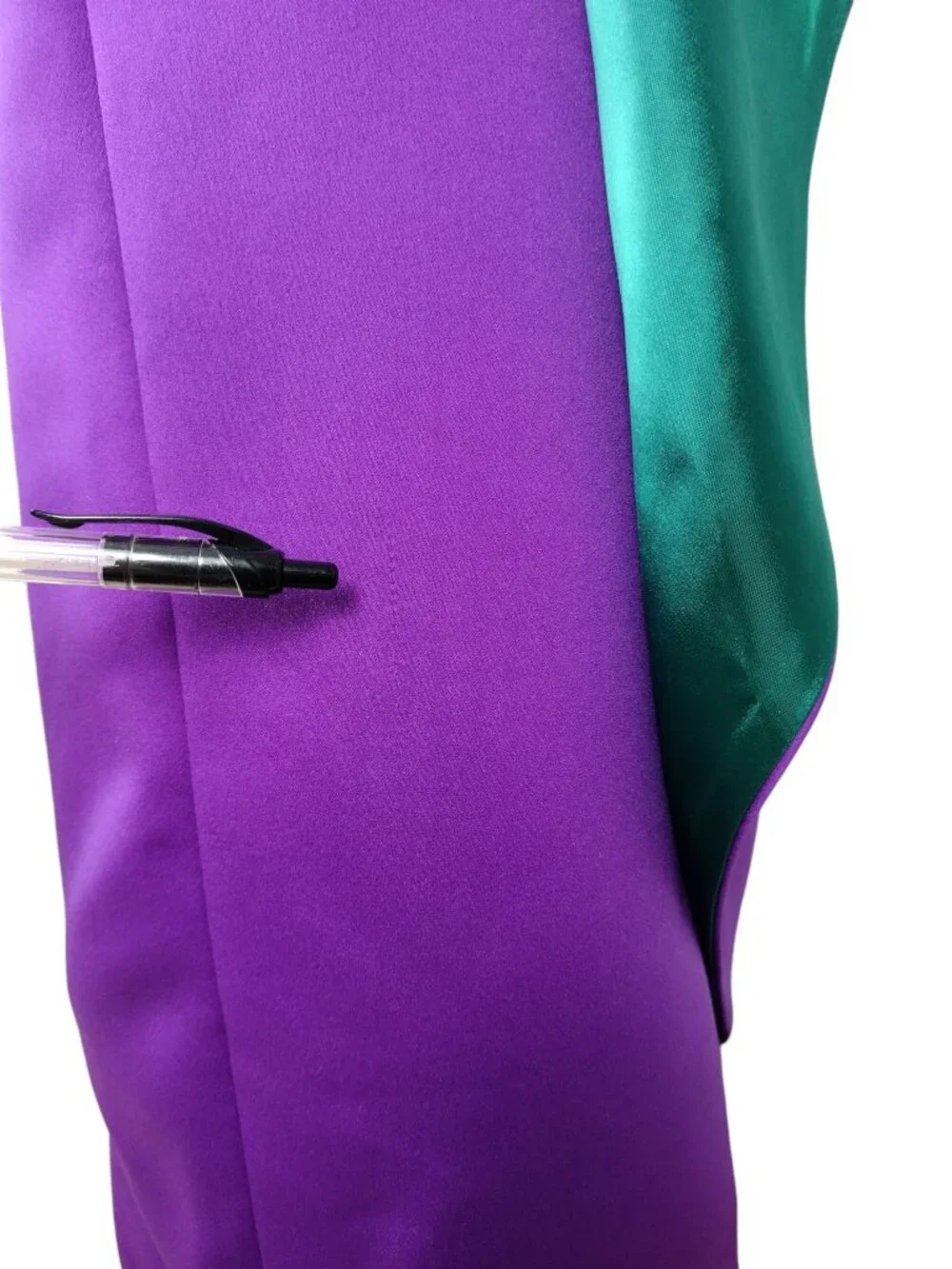 Vintage 1980s AJ Bari Purple Satin Strapless Evening Gown and Shawl Set Size 0