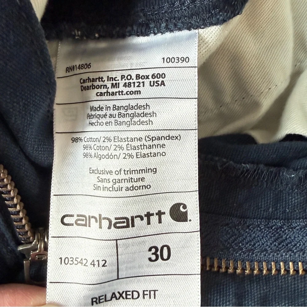 Carhartt Size 30 Navy Rigby Cargo Relaxed Fit 11” Short