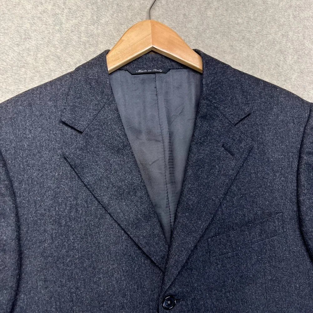 Canali Mens 3-Button Wool‎ Silk Blazer Jacket Gray Pockets 50R/US40