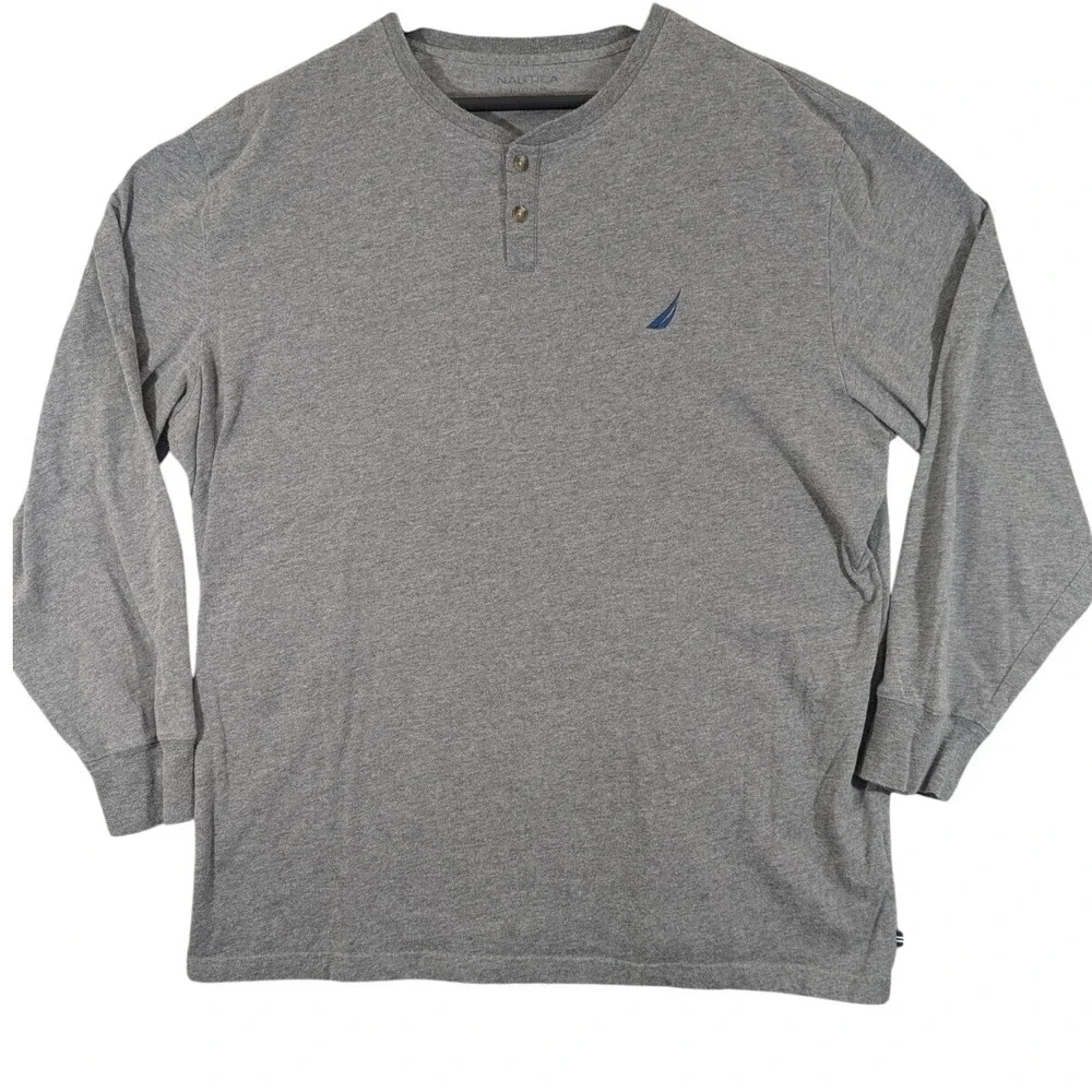 Nautica Sleepwear‎ Shirt Men's XXL Long Sleeve Gray