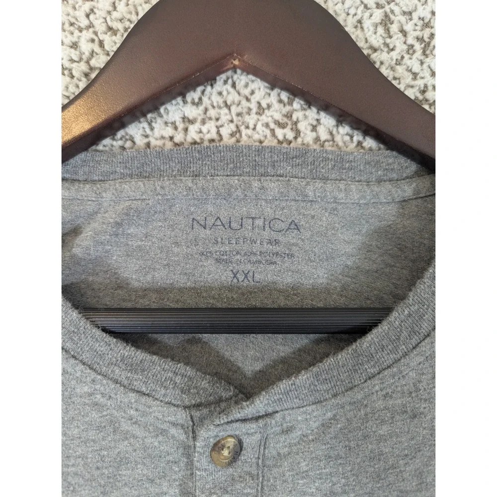 Nautica Sleepwear‎ Shirt Men's XXL Long Sleeve Gray
