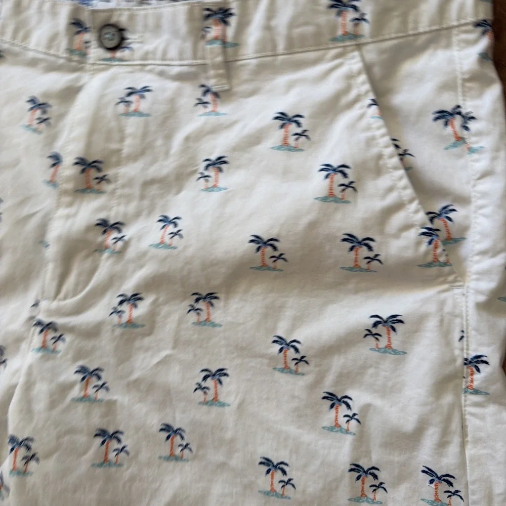 Denim & Flower Ricky Singh Mens 38 Shorts Blue Palm Trees Vacation Tropical