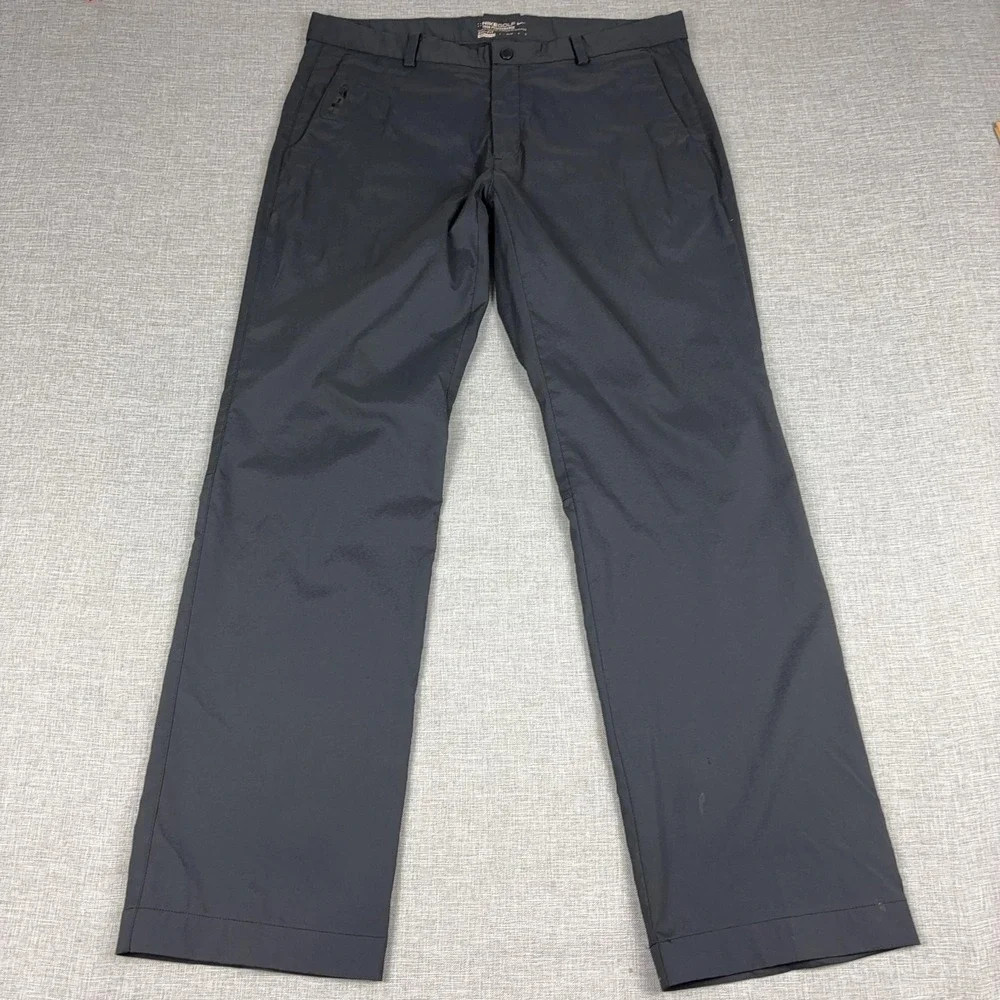 Nike Golf Pants Mens 36x32 Gray Dri-FIT Tour Performance Stretch 509737-010