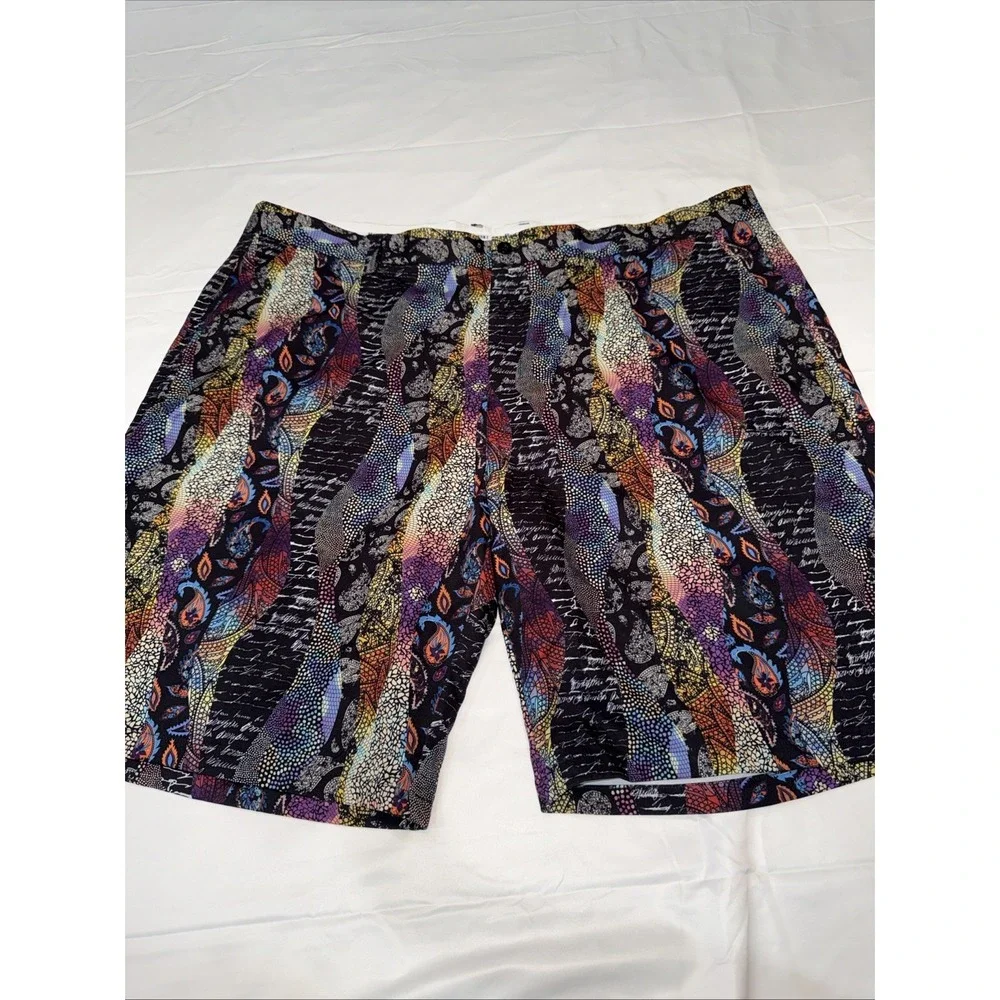 HRESKI Men's Shorts Size 46 Abstract Neon Print Golf Shorts
