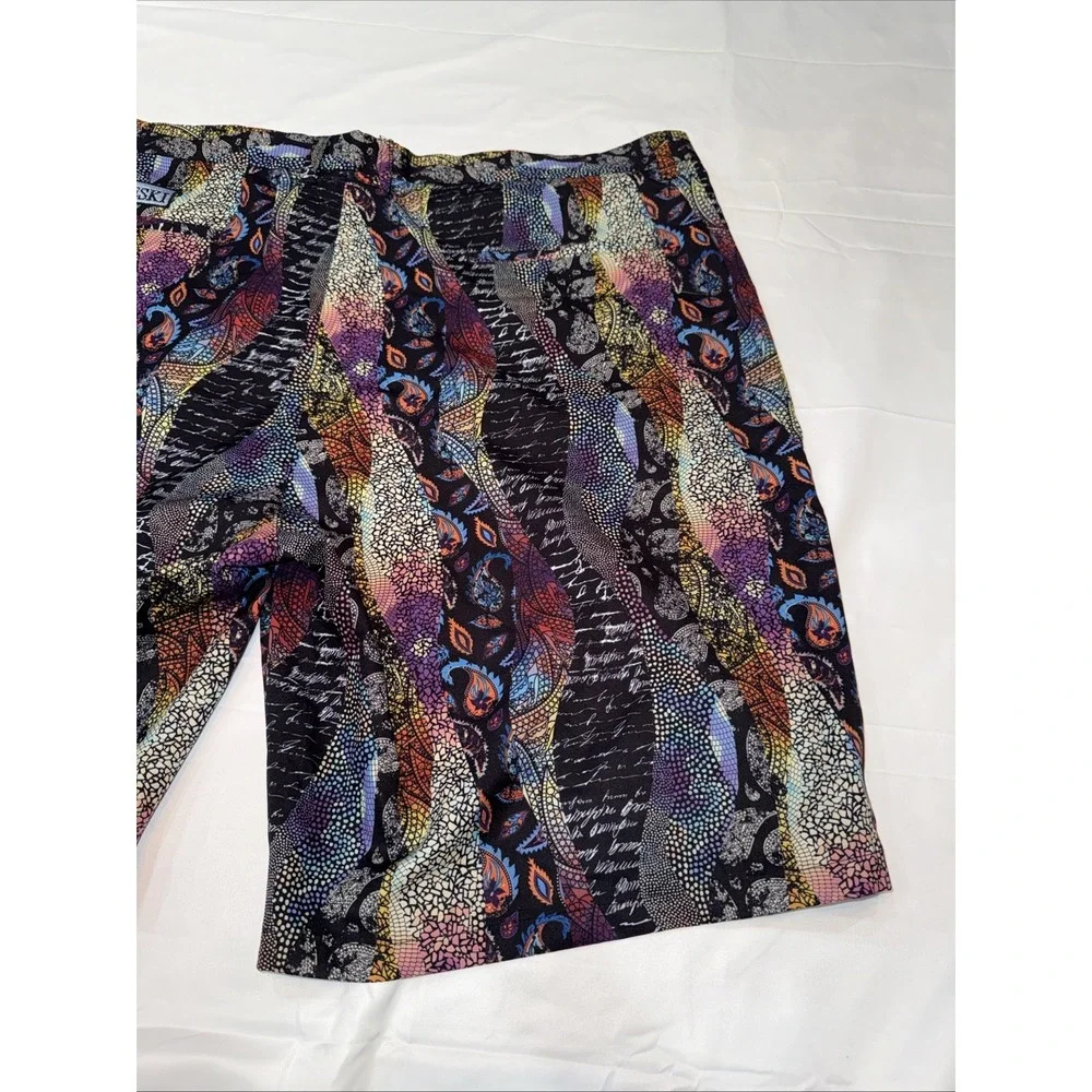 HRESKI Men's Shorts Size 46 Abstract Neon Print Golf Shorts