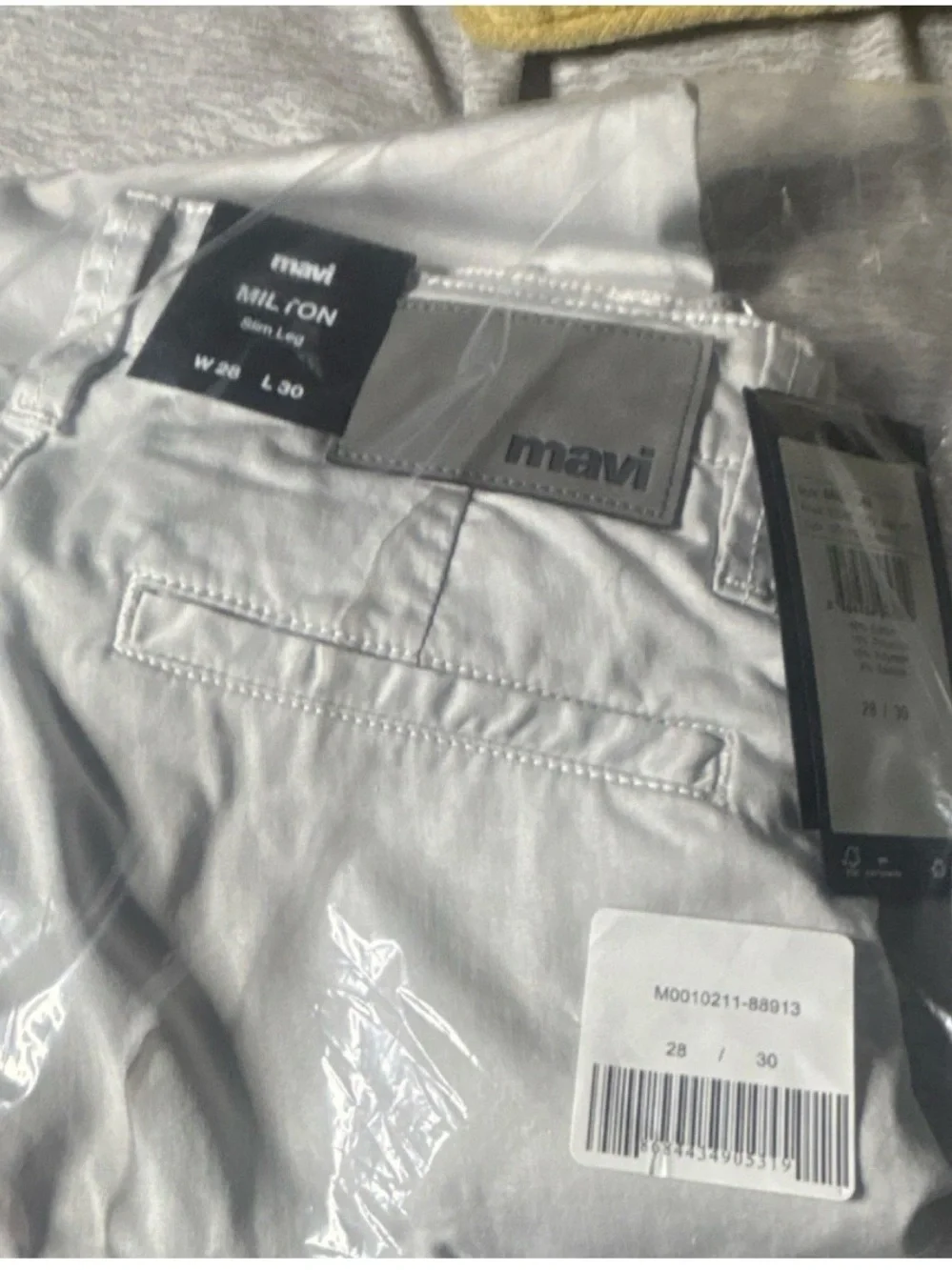 Mavi Men's Milton Slim Leg Chinos — Light Gray