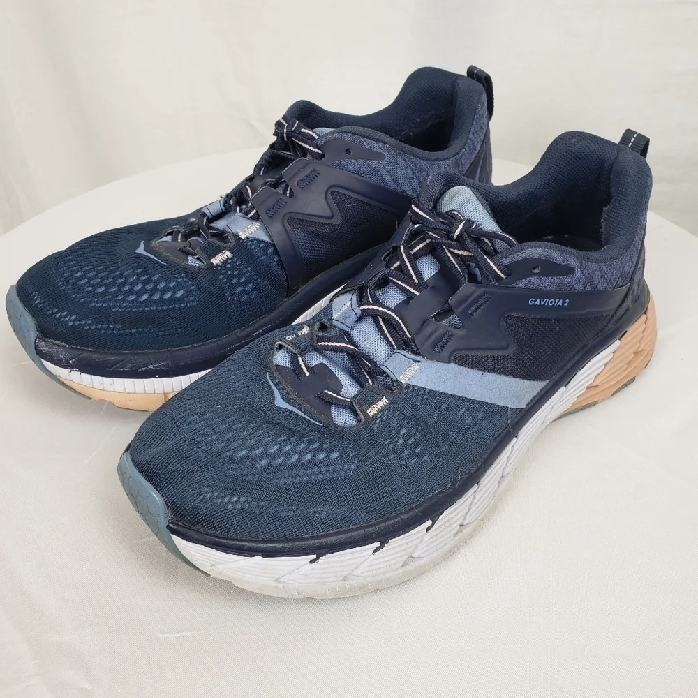 Hoka One One Gaviota 2 Navy and Pink Running Shoes Sz 8.5