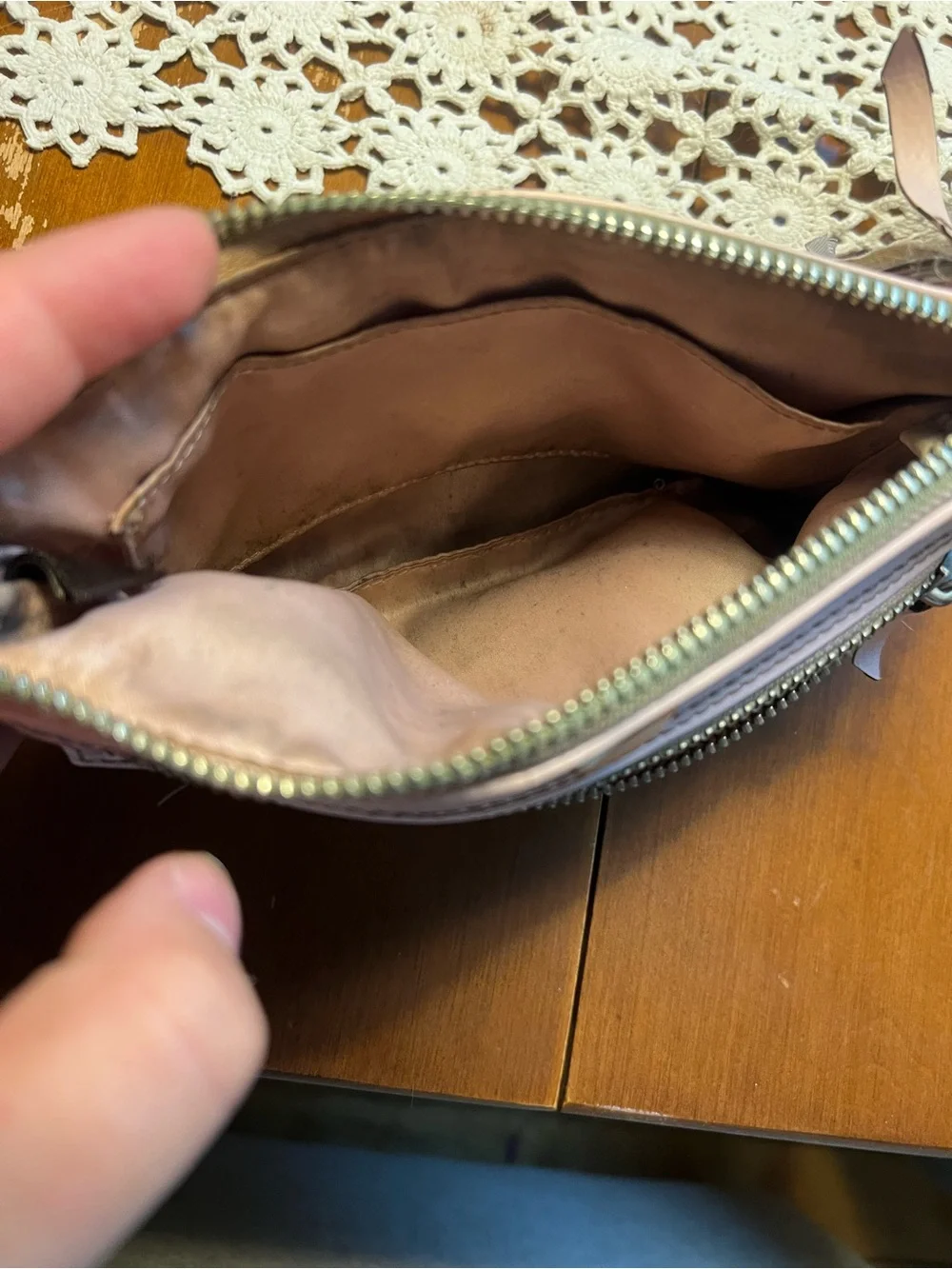 Coach wristlet taupe