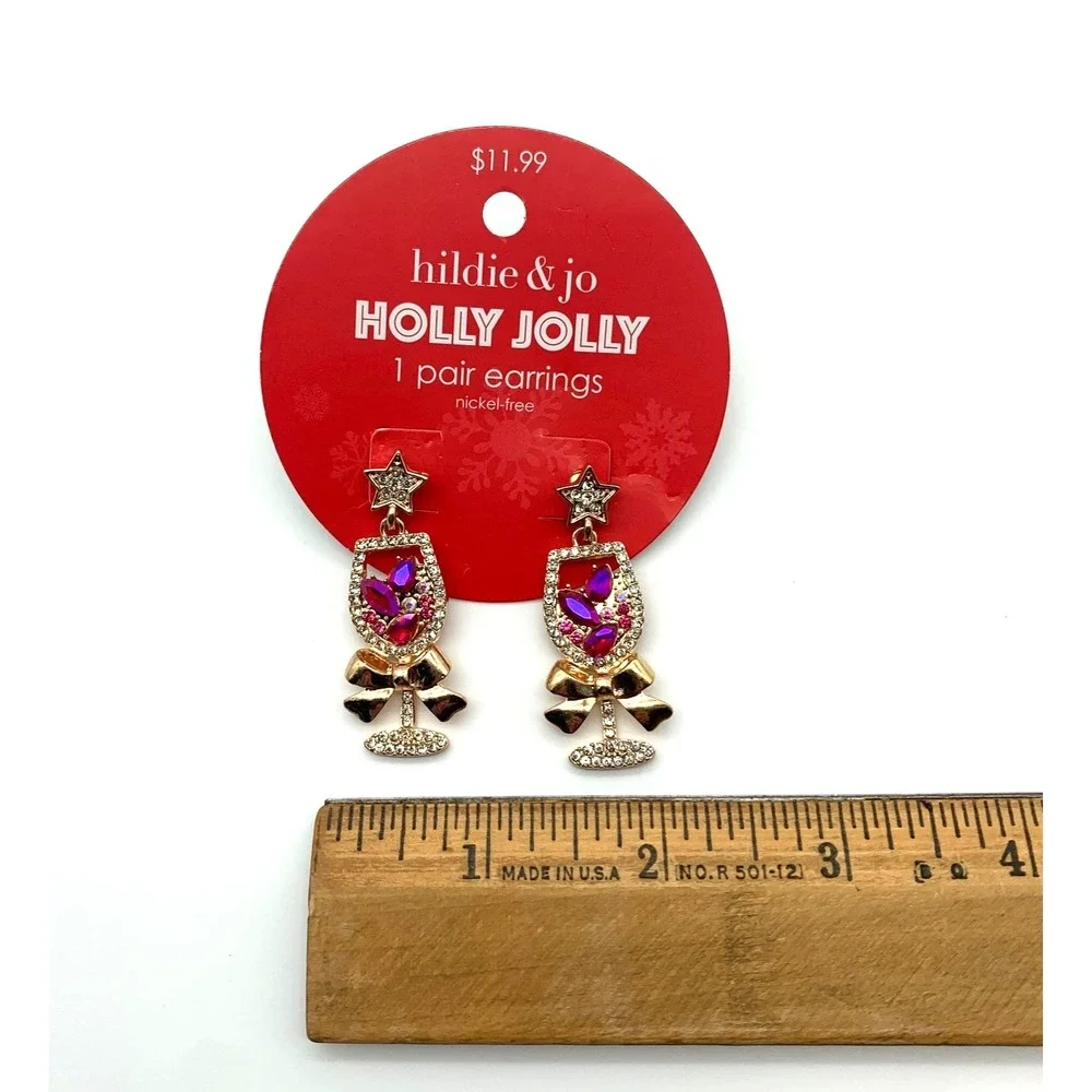 Christmas Earrings Lot 6‎ Pairs Mickey Peppermint Candy Cane Santa Tree