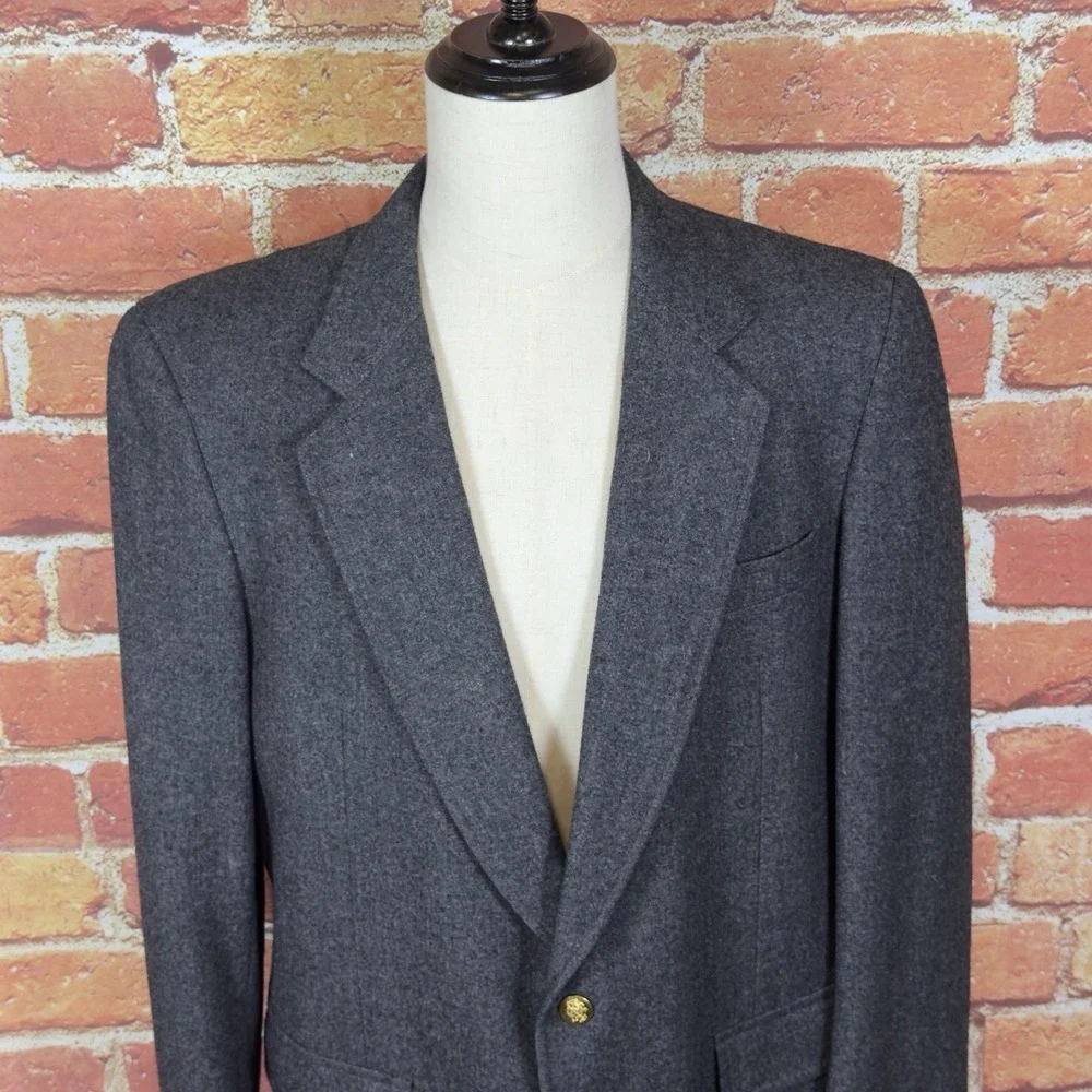 Neil Martin for The Broadway Vintage 1990's 100% Wool Sport Coat‎ Gray 44L Gold