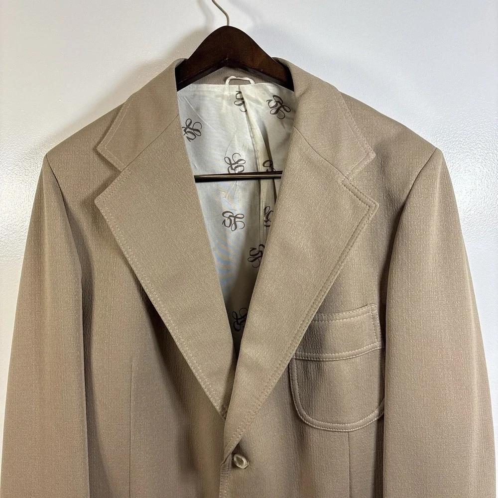 Levi's‎ Panatela Beige Sport Coat Blazer 44R Vintage 90s 22